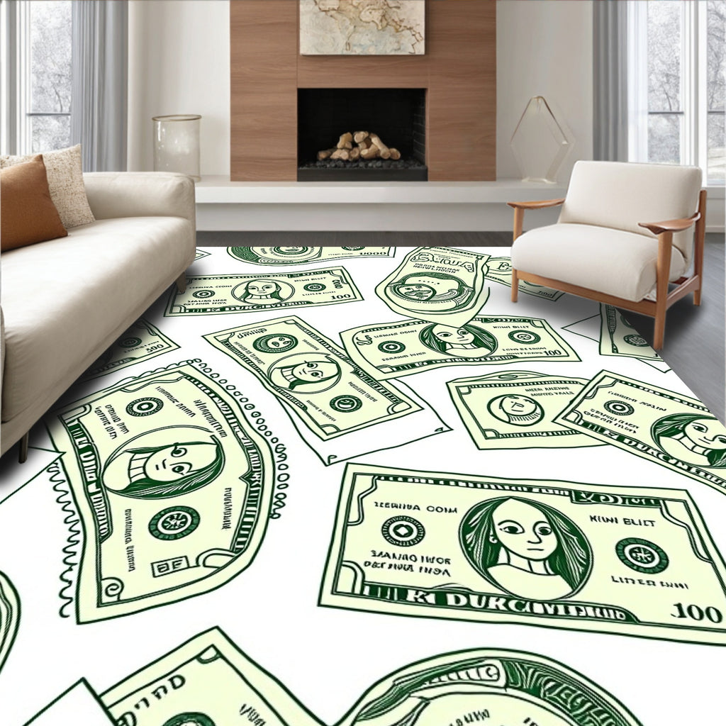 Dollar Bills Dollar Bills Green Money Rug