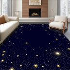 Celestial Gold Starry Night Rug