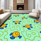 Whimsical Smiley Face Swirls Rug