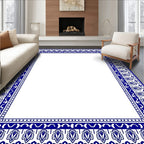 Classic Blue Ivory Ornate Border Rug