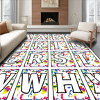 Alphabet Splash Colorful Confetti Rug