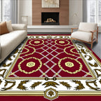Crimson Woven Wreath Medallion Rug