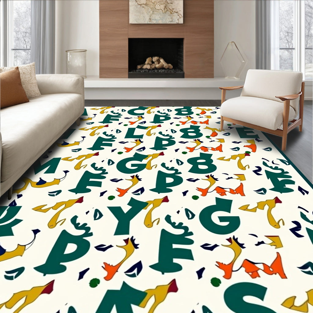 Bold Alphabet Collage Multi-Color Rug