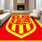 Bold Red Yellow Crest Emblem Rug