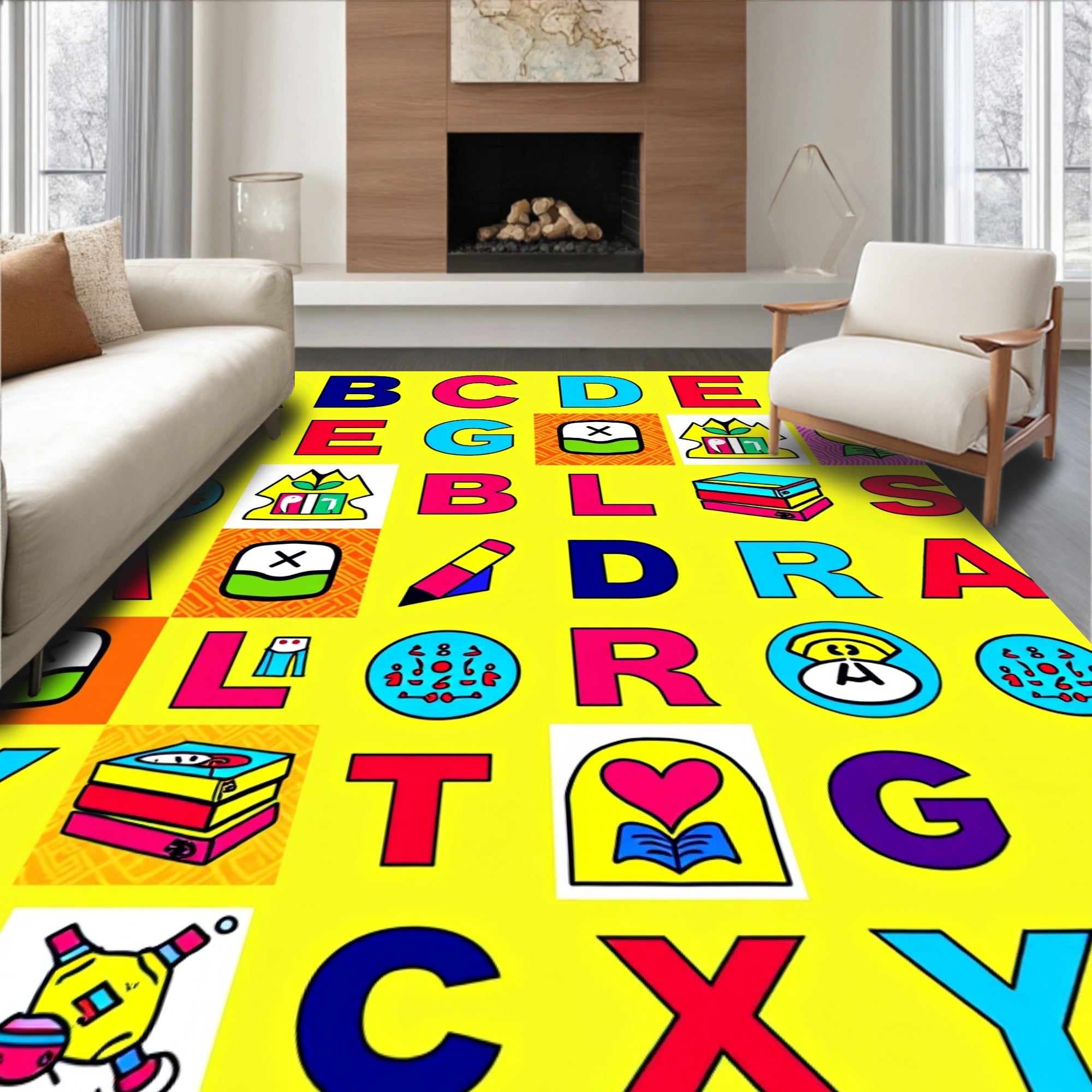 Alphabetical Bright Blocks Rug