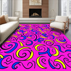 Vibrant Pink Swirls And Lines Rug