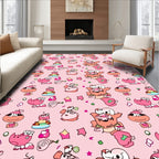 Pink Cartoon Creature Whimsical Repeat Rug
