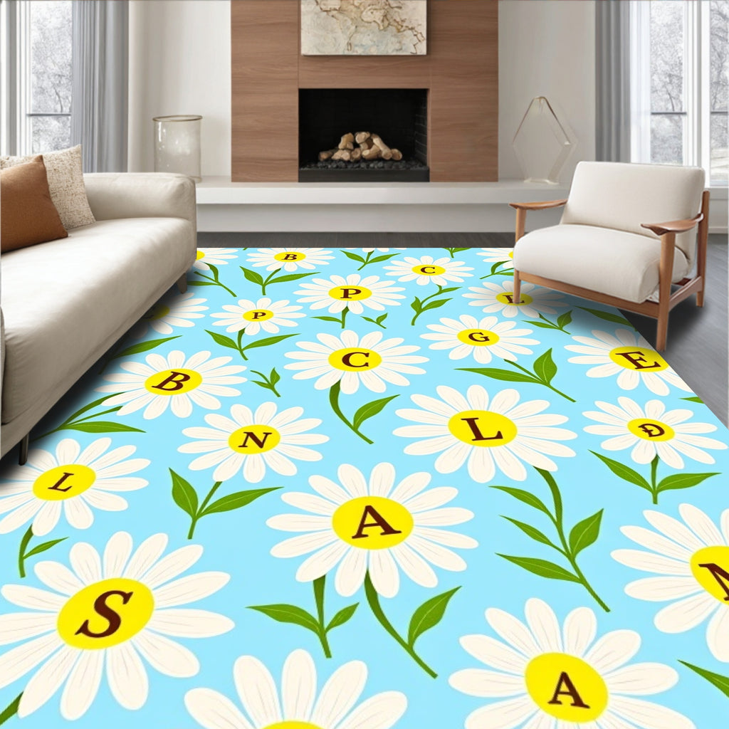 Alphanumeric Daisy Field Rug