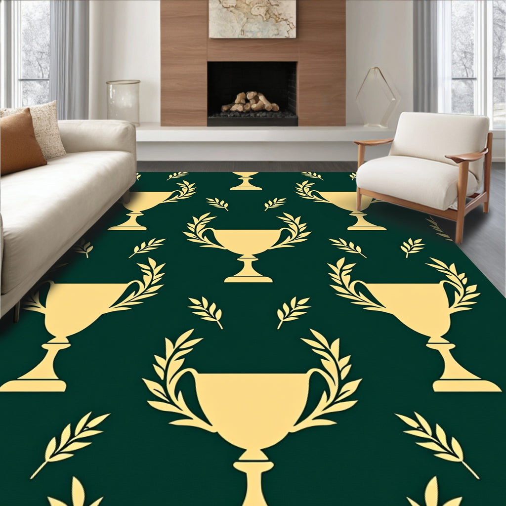 Golden Trophy Laurel Wreath Repeat Rug
