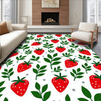 Red Strawberry Leaf Scatter Rug