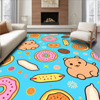 Cute Cartoon Bear Donut Sprinkle Rug