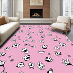 Whimsical Pink Puppy Paw Print Cloud Rug
