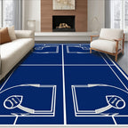 Dark Blue Blueprint Baseball Diamond Rug