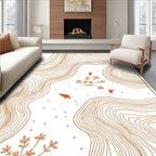 Orange Contour Lines with Acorns Rug