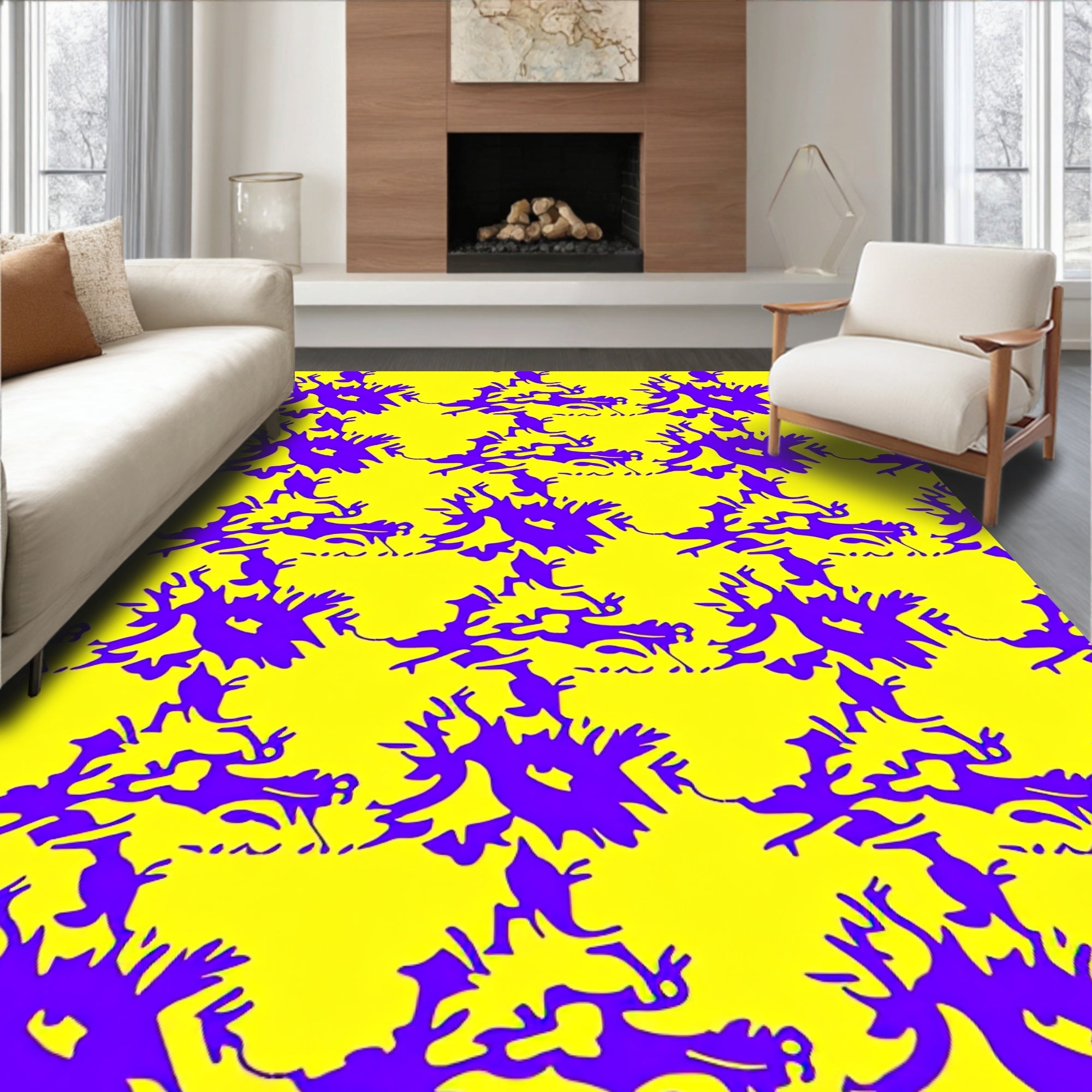 Bold Violet Organic Shape Rug