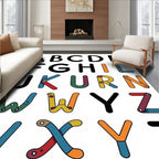 Alphabet Letters Childrens Art Print Rug
