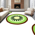 Sunny Green Kiwi Slice Round Rug