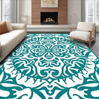 Teal Medallion Arch Ornate Rug