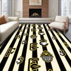 Bold Yellow Black Striped Letter Rug