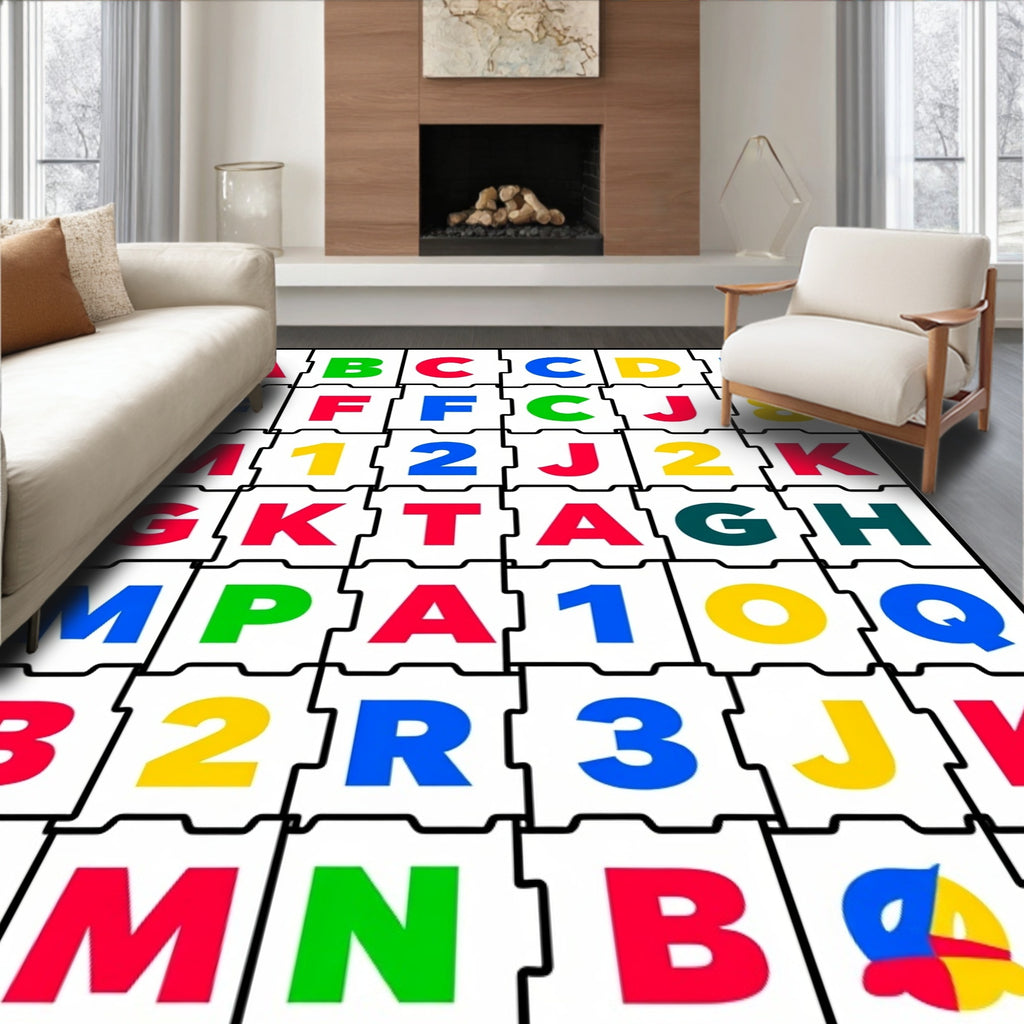 Colorful Alphabet Jigsaw Puzzle Rug