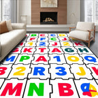 Colorful Alphabet Jigsaw Puzzle Rug