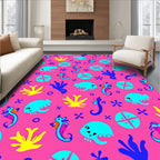 Bright Tropical Ocean Life Sehorse Rug