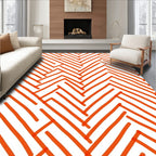 Orange Zigzag Lines Rug