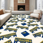 Azure Yellow Ornate Crest Accents Rug