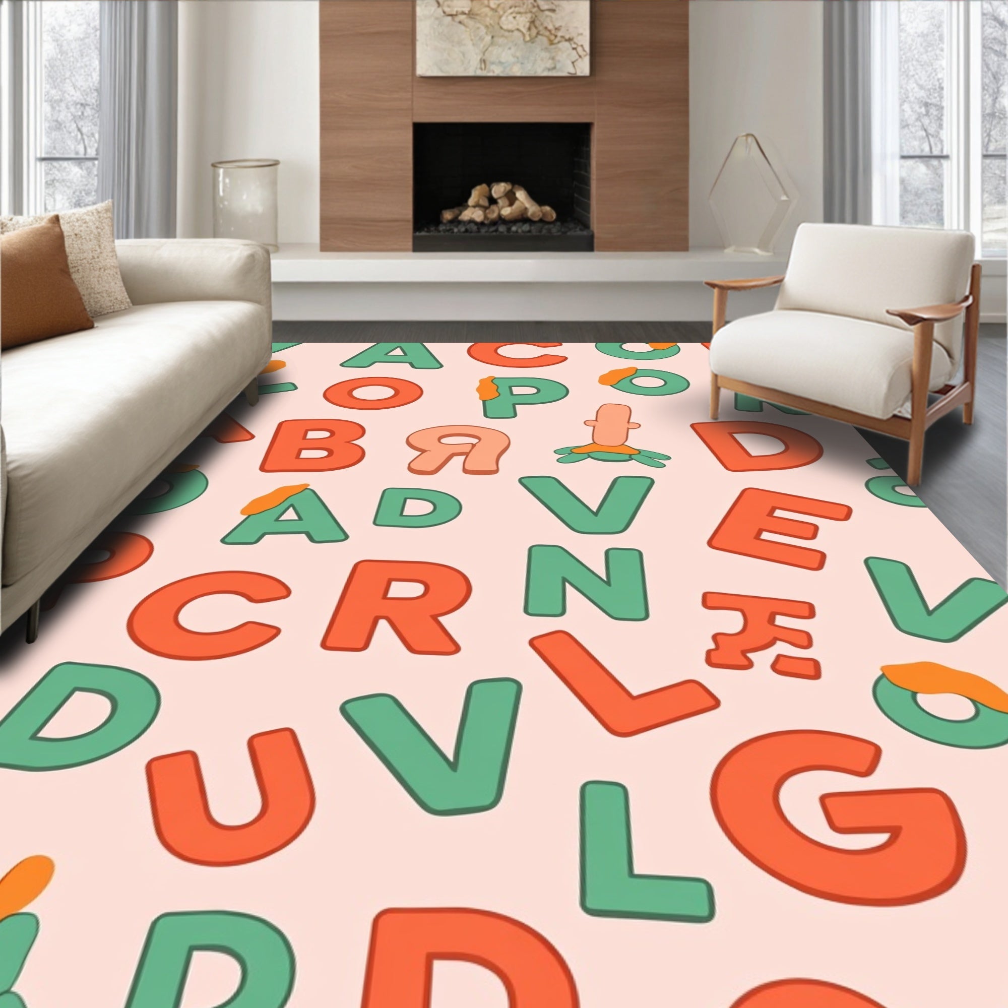 Retro Alphabet Scatter Rug