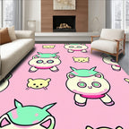 Cute Cat Pink Cream Mint Repeat Rug