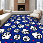 White Popcorn Dots Blue Rug