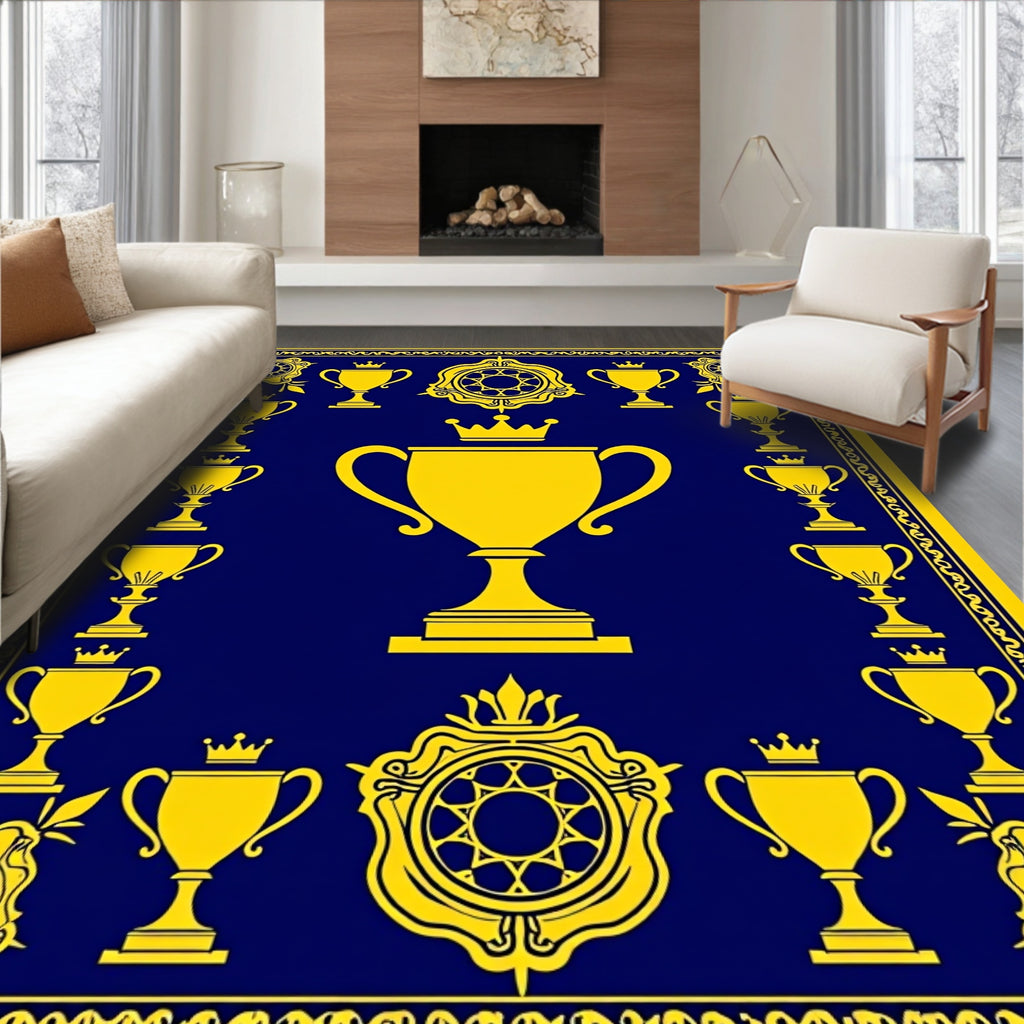 Royal Yellow Trophies Blue Regal Rug