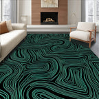 Teal Organic Contour Lines Rug