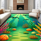 Oceanic Sea Turtle Coral Reef Adventure Rug