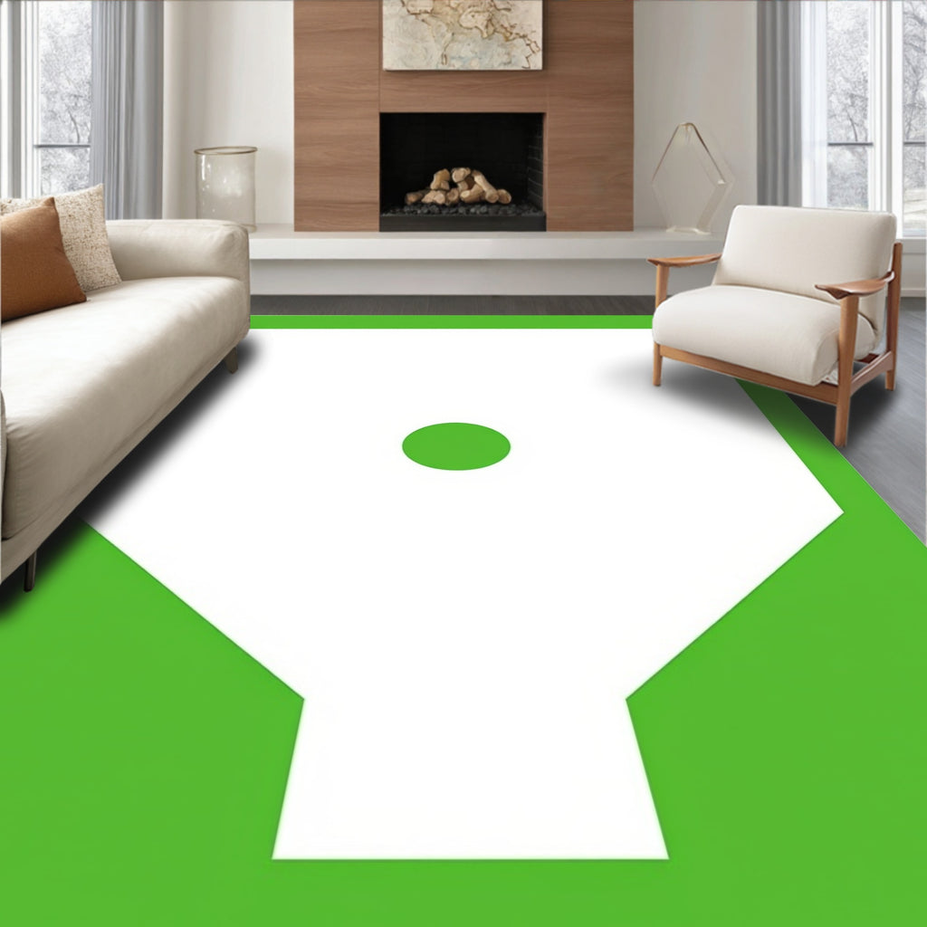 Modern Lime Green Dot Statement Rug
