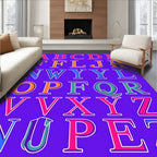 Alphabet Collage Bold Vibrant Letters Rug