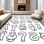 Whimsical Alphabet Creatures and Numbers Rug