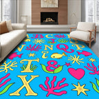 Ocean Alphabet Coral Fish Starfish Rug