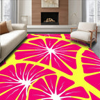 Vibrant Pink Citrus Slice Graphic Rug