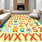 Playful Alphabet Characters and Objects Rug