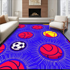 Vivid Red Yellow Balls Bursting Rug