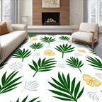 Tropical Green Palm Foliage Abstract Rug