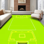Lime Green Geometric Rectangle Arrangement Rug