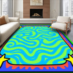 Vibrant Swirl Star Frame Rug