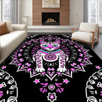Pink Feline Mandala Art Rug