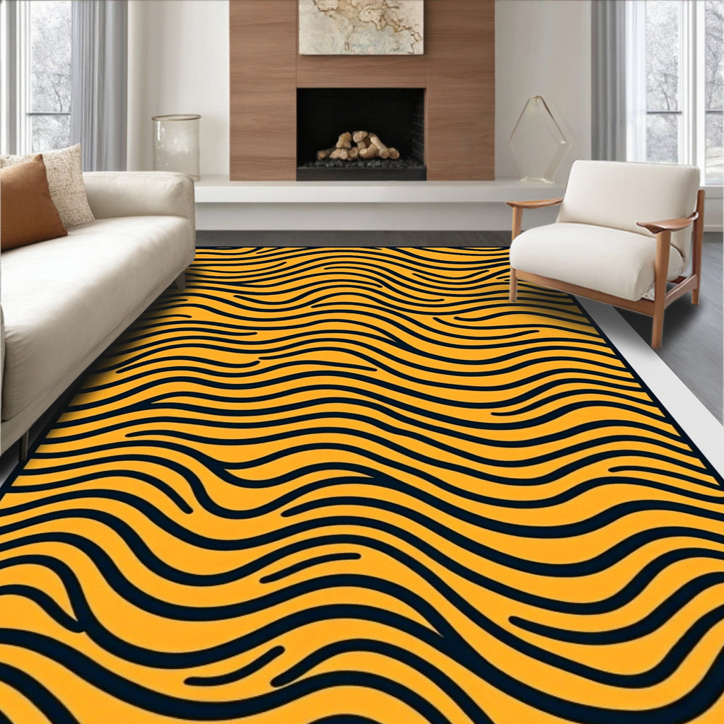 Golden Onyx Wave Overlay Rug