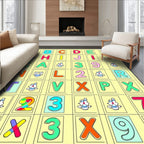 Colorful Alphabet And Numbers Grid Rug
