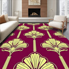 Deep Plum Art Deco Fan Rug