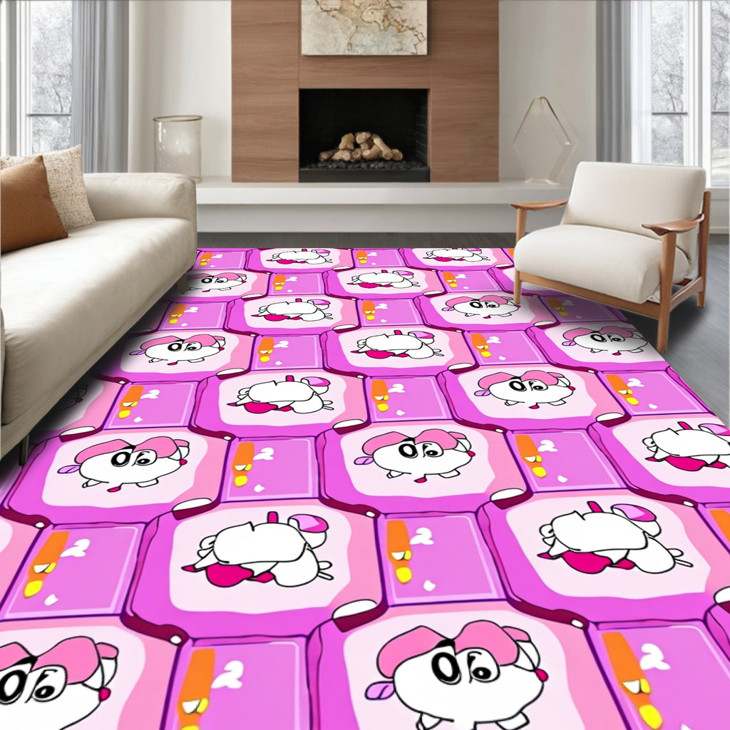 Pink Bubble Cute Critter Repeat Rug