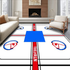 Red White Blue Geometric Abstract Layout Rug